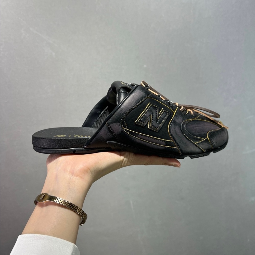 New Balance Miu Miu Black Slide Sneakers - Casual Lace-Up Mule - Picture 5 of 8